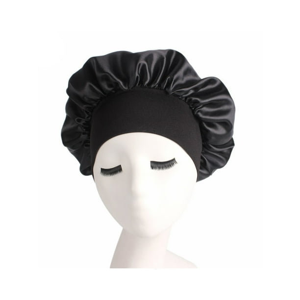 Girls Kids Cotton Night Sleep Cap Hair Care Bonnet Hat Wide Band Elastic Adjust